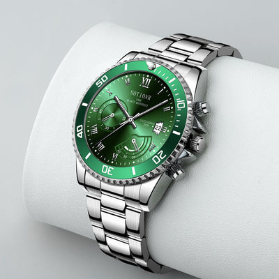 Reloj Deportivo Sumergible Verde Acero Inoxidable Calendario Luminoso Cuarzo - Image 19