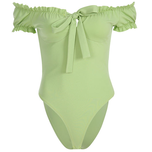 Vestido de Una Pieza con Cuello Fruncido y Mangas Cortas - Image 4