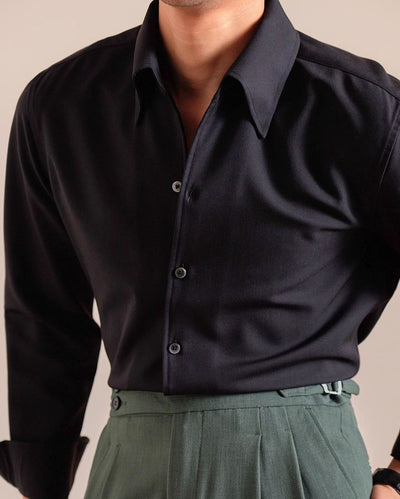 Camisa Casual de Manga Larga para Hombre con Acabado Pulido y Botones Ocultos - Image 12