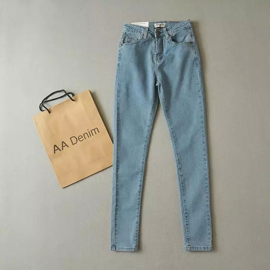 Pantalones Vaqueros Elásticos Cintura Alta Slim Fit