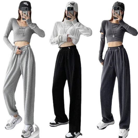 Pantalones Deportivos Velour Gris para Mujer - Comodidad Street Style - Image 2