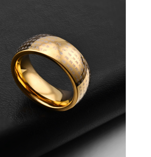 Anillo para Hombre con Grabado del Sutra del Corazón - Image 3