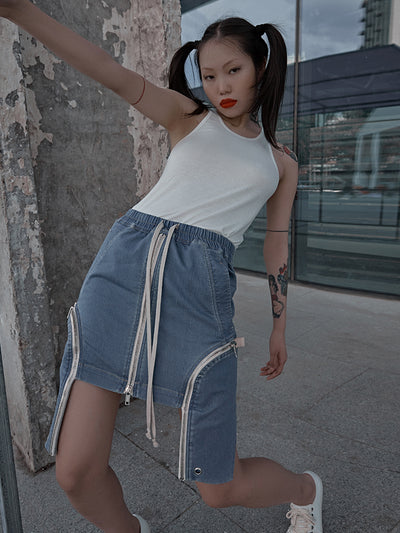 Minifalda Denim con Dobles Bolsillos y Cierre - Image 9