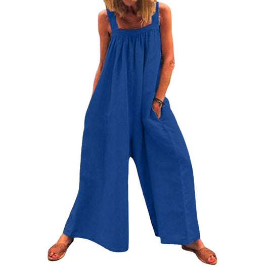 Jumpsuit Monos de Algodón y Lino Liso para Mujer - Image 5