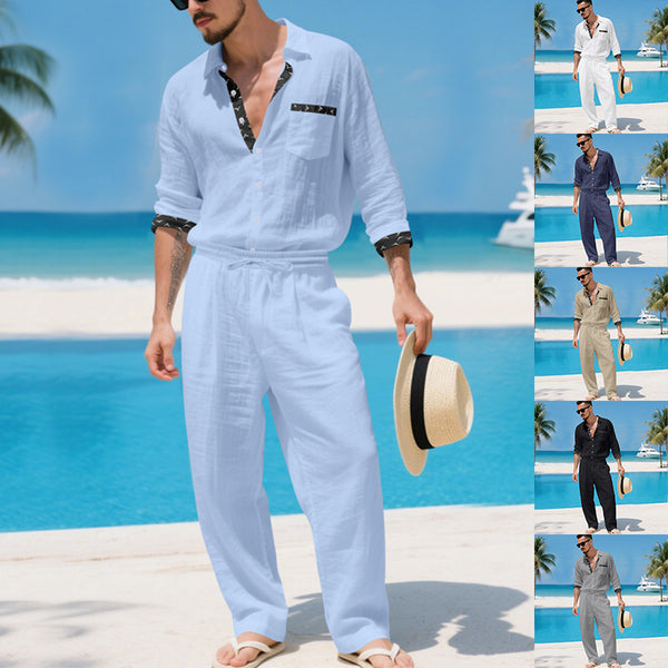 Conjunto de Lino para Hombre: Camisa y Pantalón