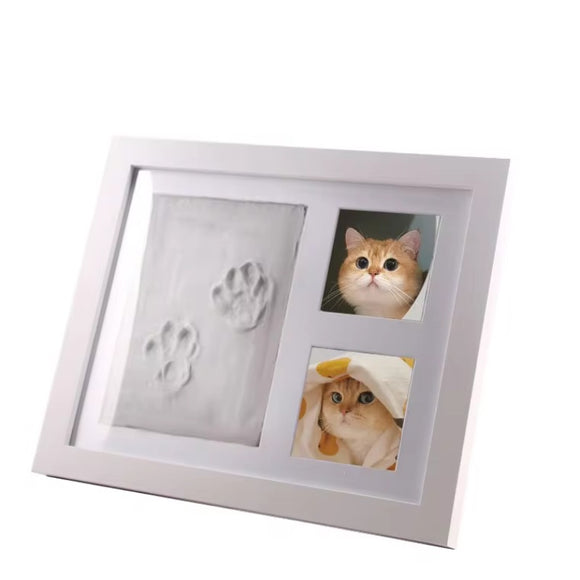 Marco Portarretratos con Huella de Mascota - Kit DIY para Perro y Gato