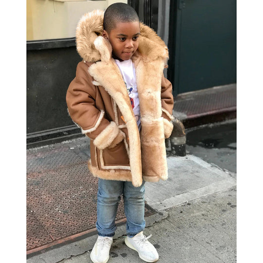 Chaqueta Acolchada con Capucha y Forro de Pelaje para Niños - Image 11