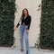 Pantalón Retro Importado Cintura Alta Slim Ajustado