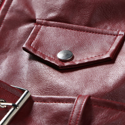 Chaqueta de Cuero Ajustada con Solapa - Image 16