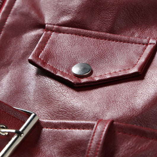 Chaqueta de Cuero Ajustada con Solapa - Image 16