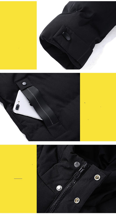 Abrigo Largo con Capucha para Hombre - Chaqueta Impermeable Invierno - Image 8