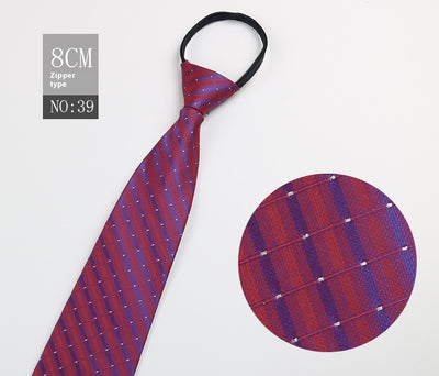 Corbata Negra Rayada Azul con Cierre Rápido - Corbata Ejecutiva Lazy Zip - Image 40