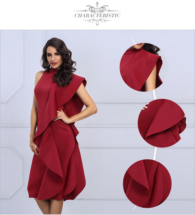 Vestido sin mangas con volantes y costuras decorativas - Image 7