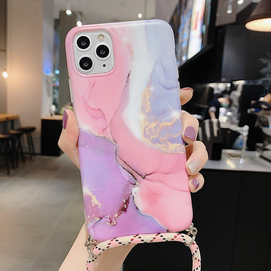 Funda para iPhone con Patrón Mármol y Cordón Ajustable - Image 16