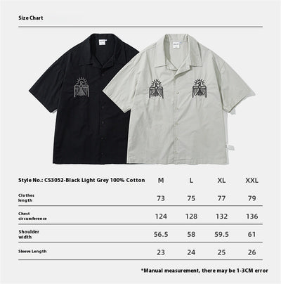 Camisa Cargo Retro con Bordados Divertidos - Estilo Casual de Verano - Image 6