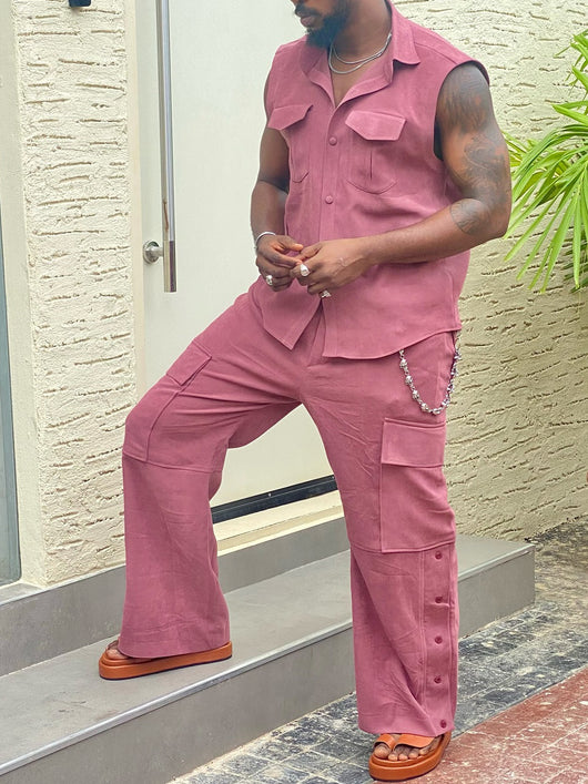 Conjunto de Camisa sin Mangas y Pantalón Cargo - Image 2