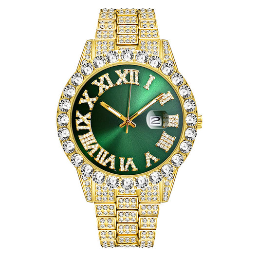 Reloj Dorado Impermeable para Hombre con Numerales Romanos - Image 4