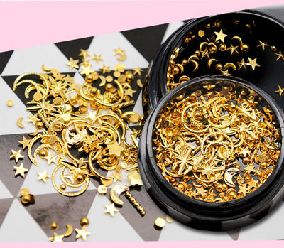 Joyería para Uñas de Aleación con Estrellas, Lunas y Diamantes - Image 5