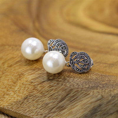 Aretes Marseille con Perlas de Piedra Fashion Strikes para Mujer - Image 4