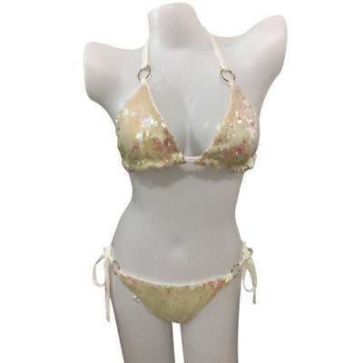 Bikini Secuenciado con Tirantes Cruzados - Traje de Baño Sexy y Brillante - Image 3