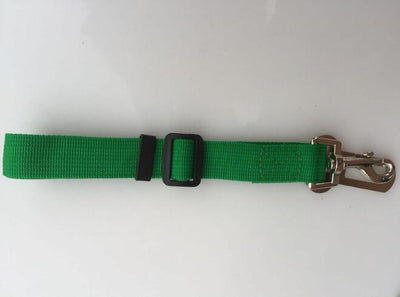 Orange adjustable dog car safety seat belt restraint with a metal seat belt buckle and a swivel snap hook. - Image 6