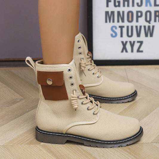 Botas Martin Cortas Estilo Británico para Otoño e Invierno