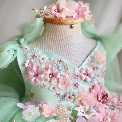 Vestido Infantil con Falda de Tul y Moño - Image 3
