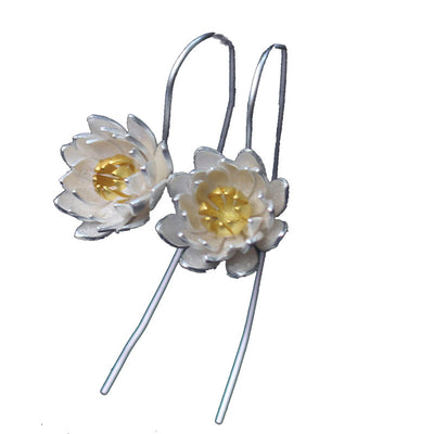 Aretes de Plata Esterlina 925 Diseño Loto - Image 6