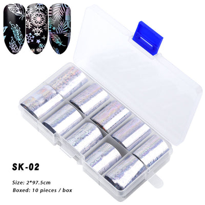 10 Cajas de Stickers de Uñas Holográficos Color AB para Nail Art - Image 26