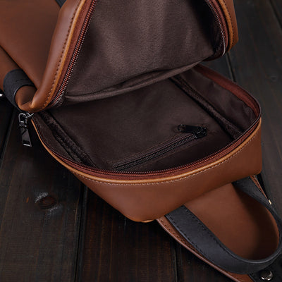 Bolsa Pecho de Cuero para Hombre Estilo Retro - Image 4
