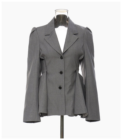 Blazer Elegante Cintura Ajustada con Dobladillo Floral Backless - Image 7