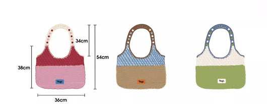 Bolsa Tejida Artesanal con Cuentas de Madera - Diseño Bicolor para Hombro - Image 8
