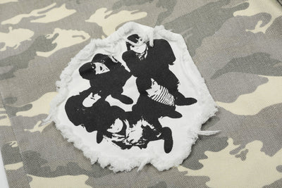 Shorts Camuflaje Hip Hop con Bordados de Personajes Estilo Americano - Image 13