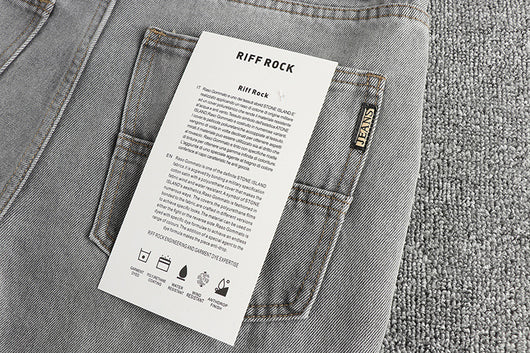 Jeans Gris Cemento Desgastado Estilo Retro para Hombre - Image 11