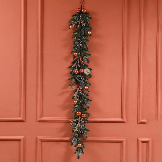 Guirnalda Navideña de Ratán con Cuerno - Decoración Colgante para Puerta y Pared - Image 8