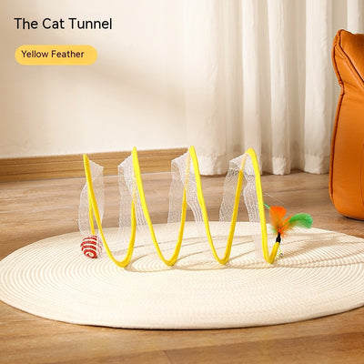 Túnel Plegable para Gatos con Juguete Ratón - Juguete Interactivo S Type - Image 8