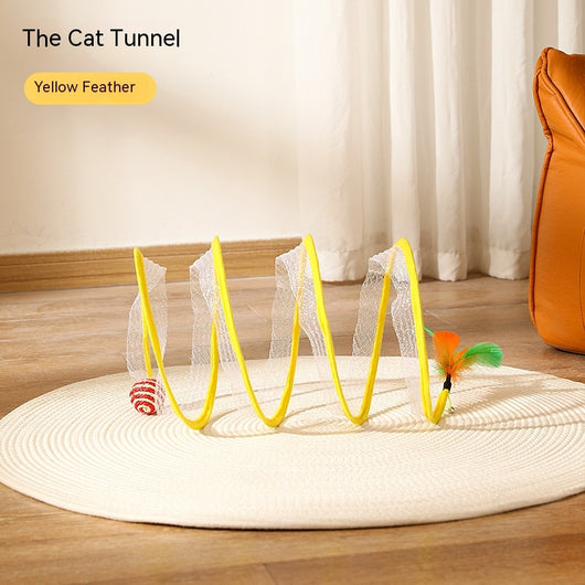 Túnel Plegable para Gatos con Juguete Ratón - Juguete Interactivo S Type - Image 8