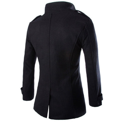 Abrigo Trench de Lana con Cuello Mao Hombre - Image 4