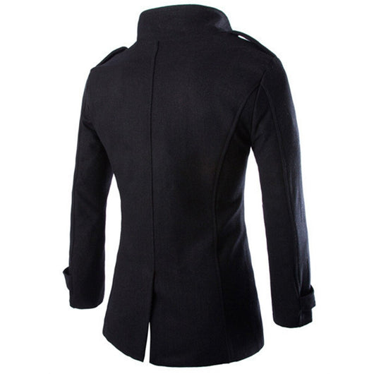 Abrigo Trench de Lana con Cuello Mao Hombre - Image 4