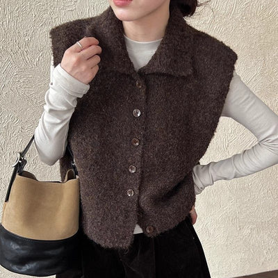 Chaleco Relajado para Mujer con Cuello Alto Superpuesto - Image 9