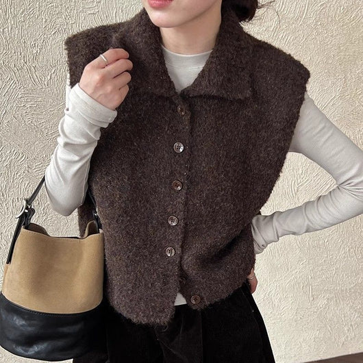 Chaleco Relajado para Mujer con Cuello Alto Superpuesto - Image 9