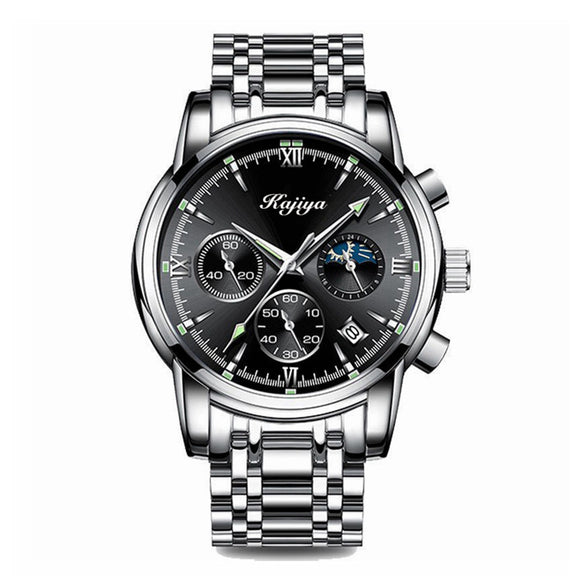 Reloj Hombre Acero Inoxidable Resistente al Agua con Calendario y Luz