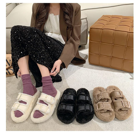 Pantuflas Cálidas con Forro Polar y Hebilla Ajustable para Mujer - Image 13