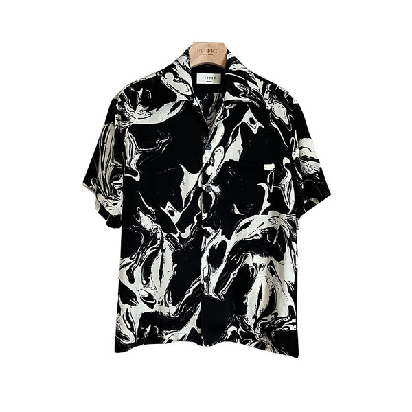 Playera Juvenil Estampado Abstracto - Diseño Onda Fresco