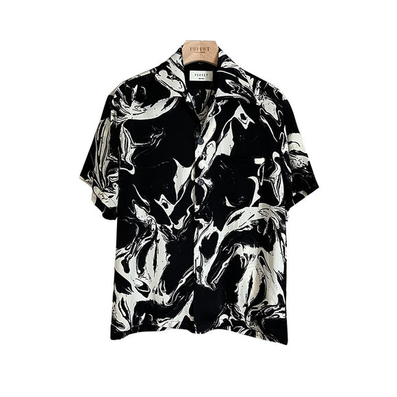 Playera Juvenil Estampado Abstracto - Diseño Onda Fresco