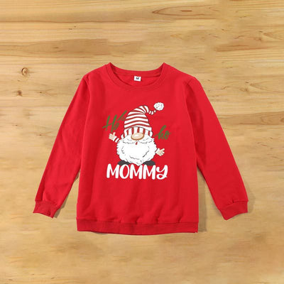 Family matching white long-sleeve crew neck tops with a cute snowman face print, featuring black eyes, an orange carrot nose, and a dotted smile. One adult top - Image 9