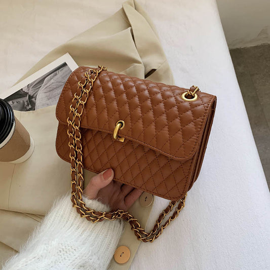 Bolso Bandolera Cuadrado Estilo Ins con Cadena Rombo