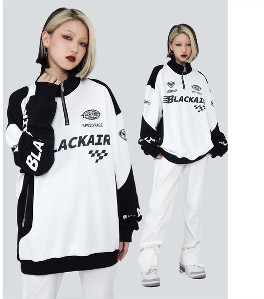 Traje de Motociclismo Retro Street Racing con Letras Minimalistas - Image 13