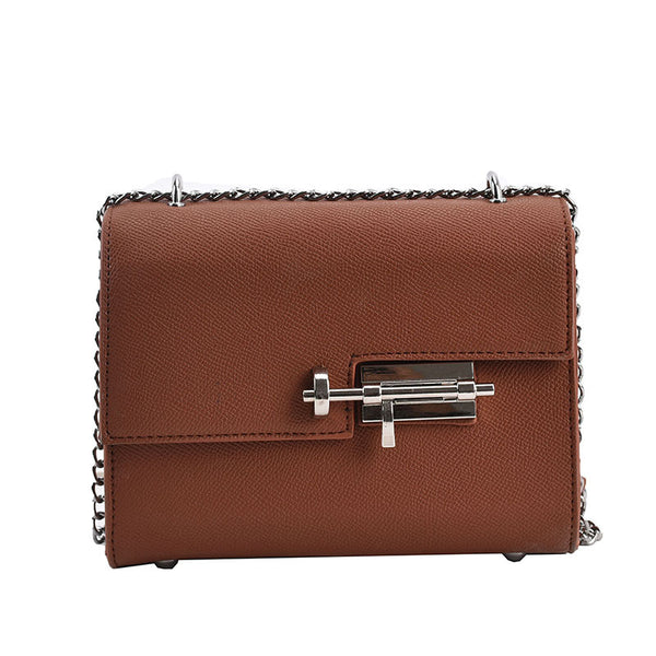 Bolso Diagonal de Mujer con Cadena Texturizada y Diseño Asimétrico