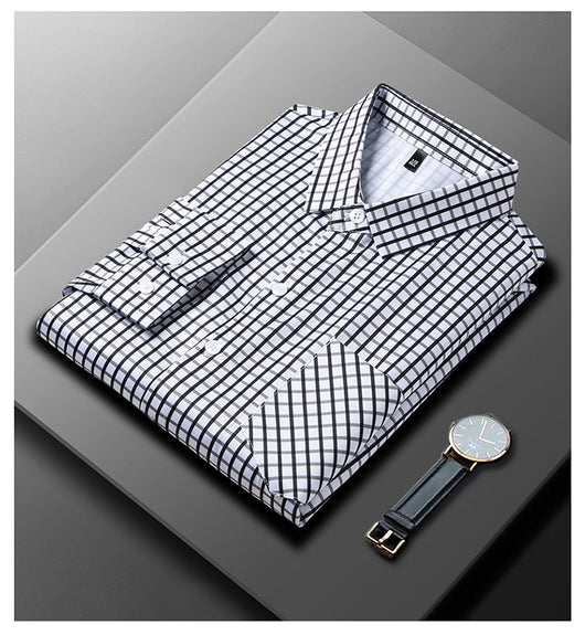 Camisa de Cuadros Manga Larga para Hombre - Primavera y Otoño - Image 11